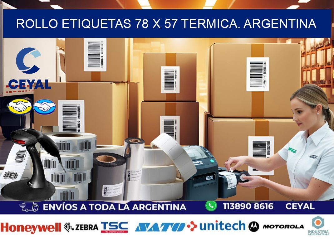 Rollo etiquetas 78 x 57 termica. Argentina
