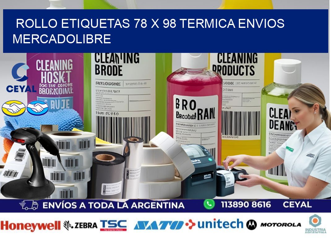 Rollo etiquetas 78 x 98 termica ENVIOS MERCADOLIBRE