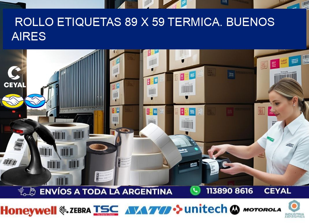 Rollo etiquetas 89 x 59 termica. Buenos Aires