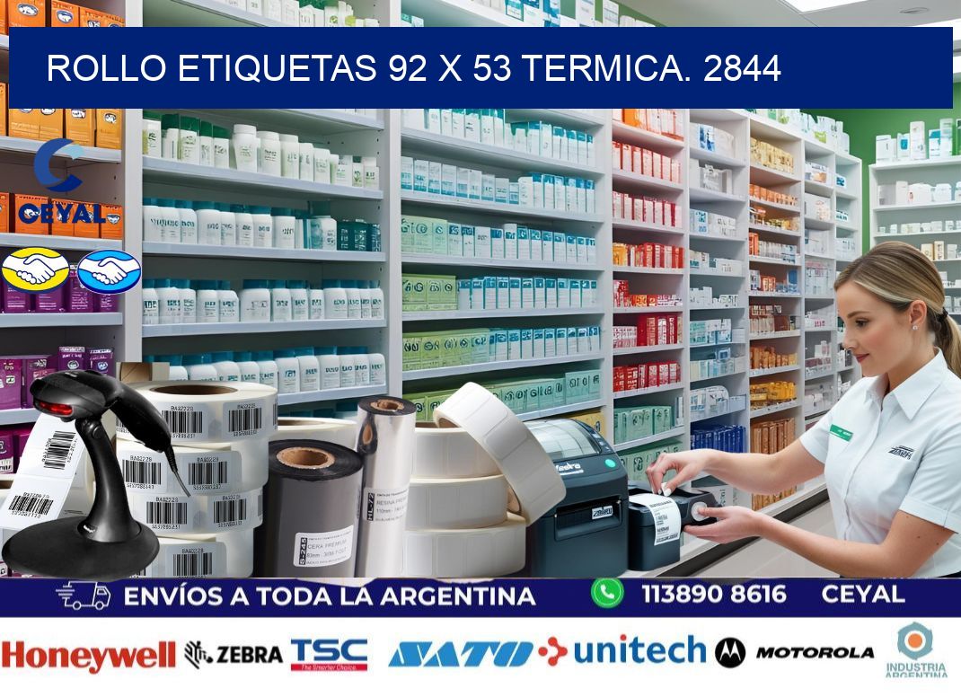 Rollo etiquetas 92 x 53 termica. 2844