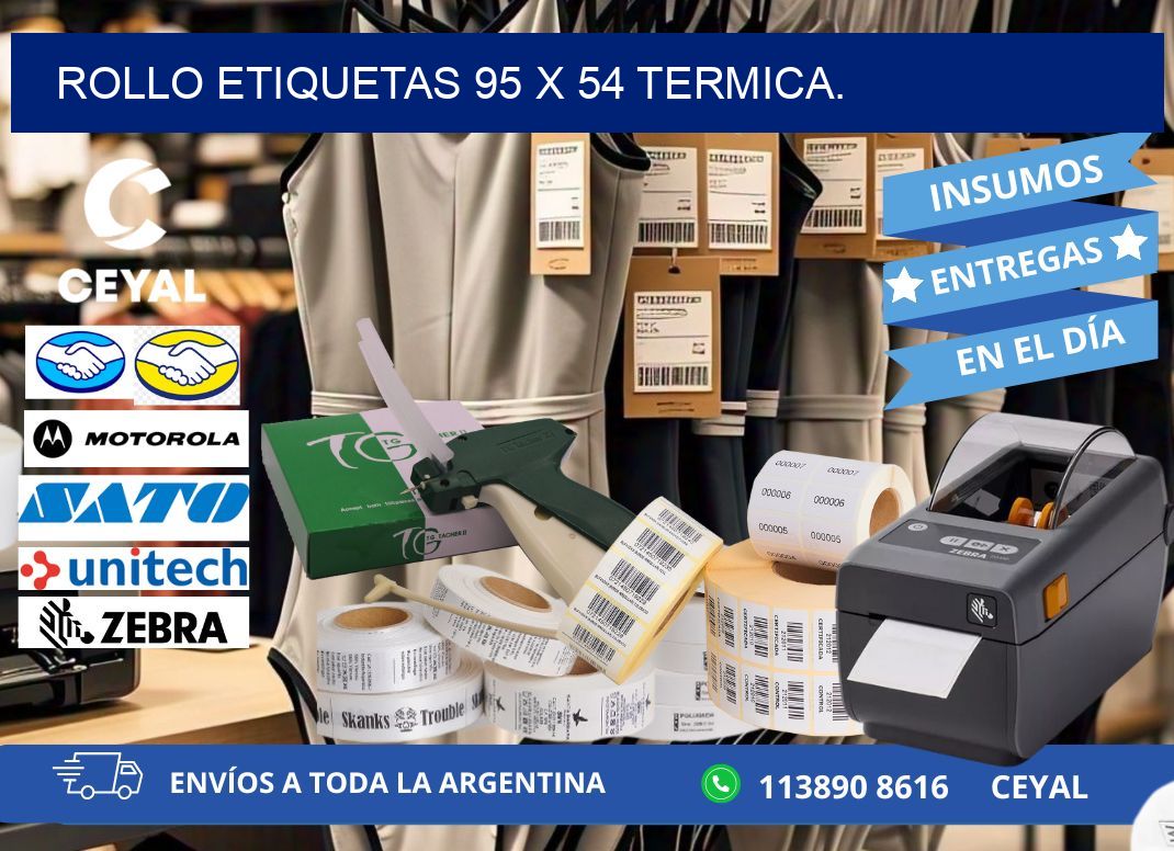 Rollo etiquetas 95 x 54 termica.