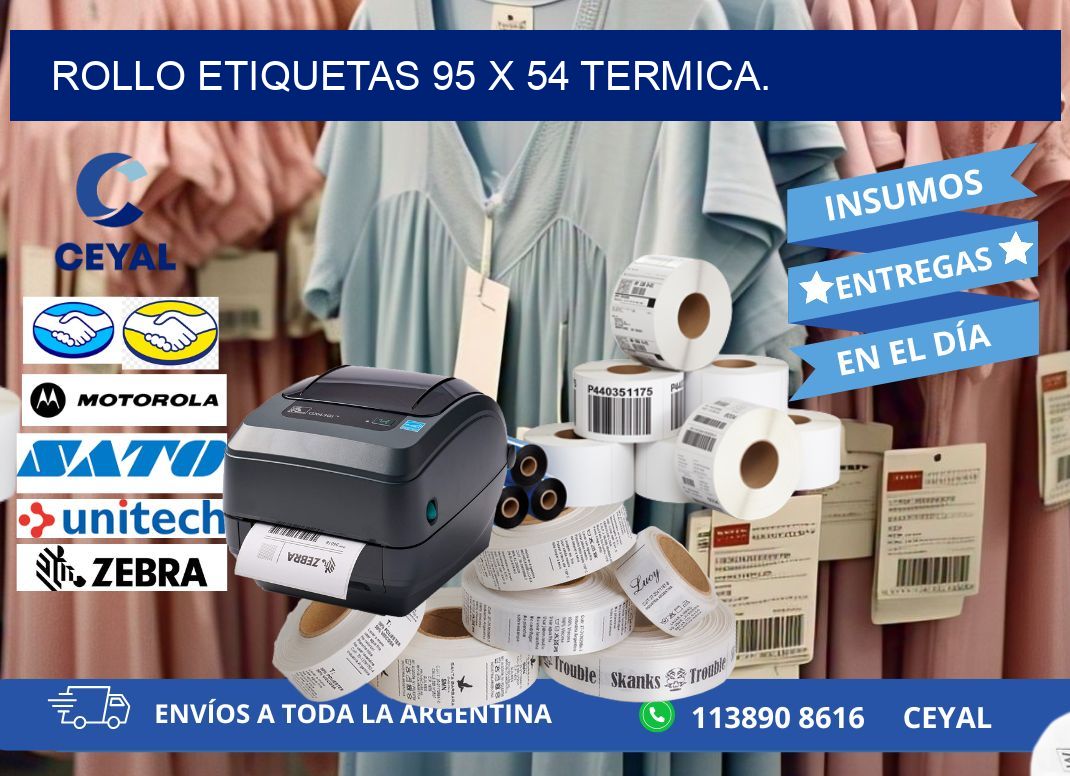 Rollo etiquetas 95 x 54 termica.