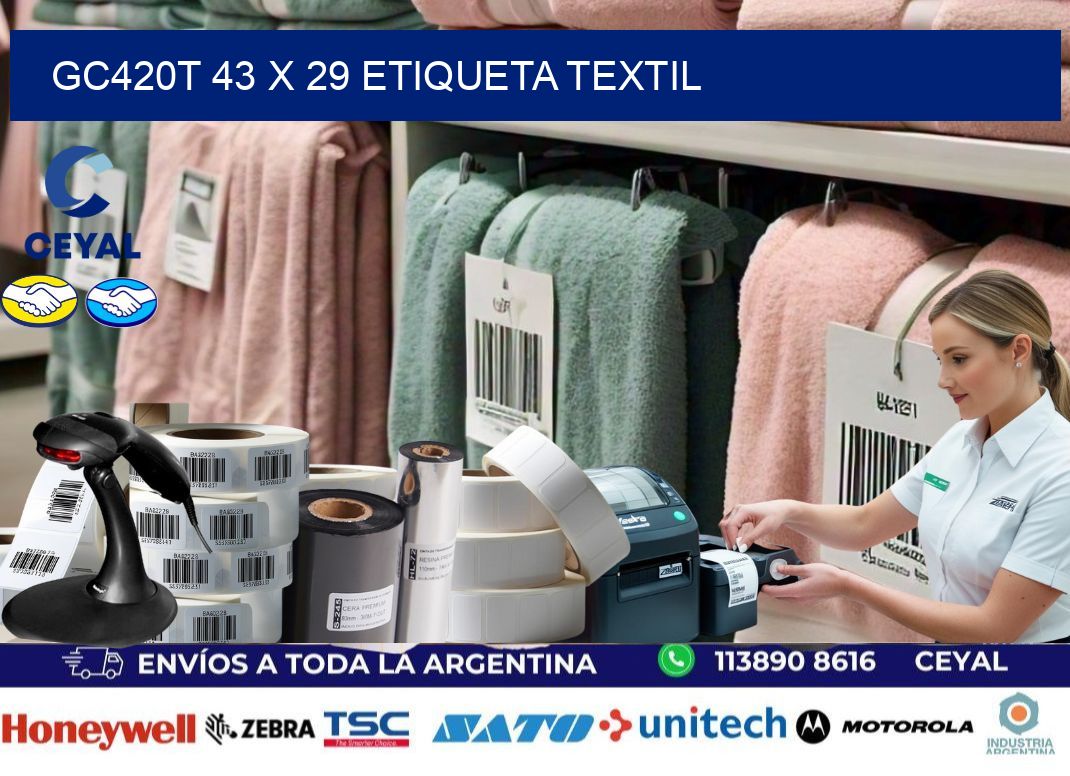 GC420T 43 x 29 ETIQUETA TEXTIL