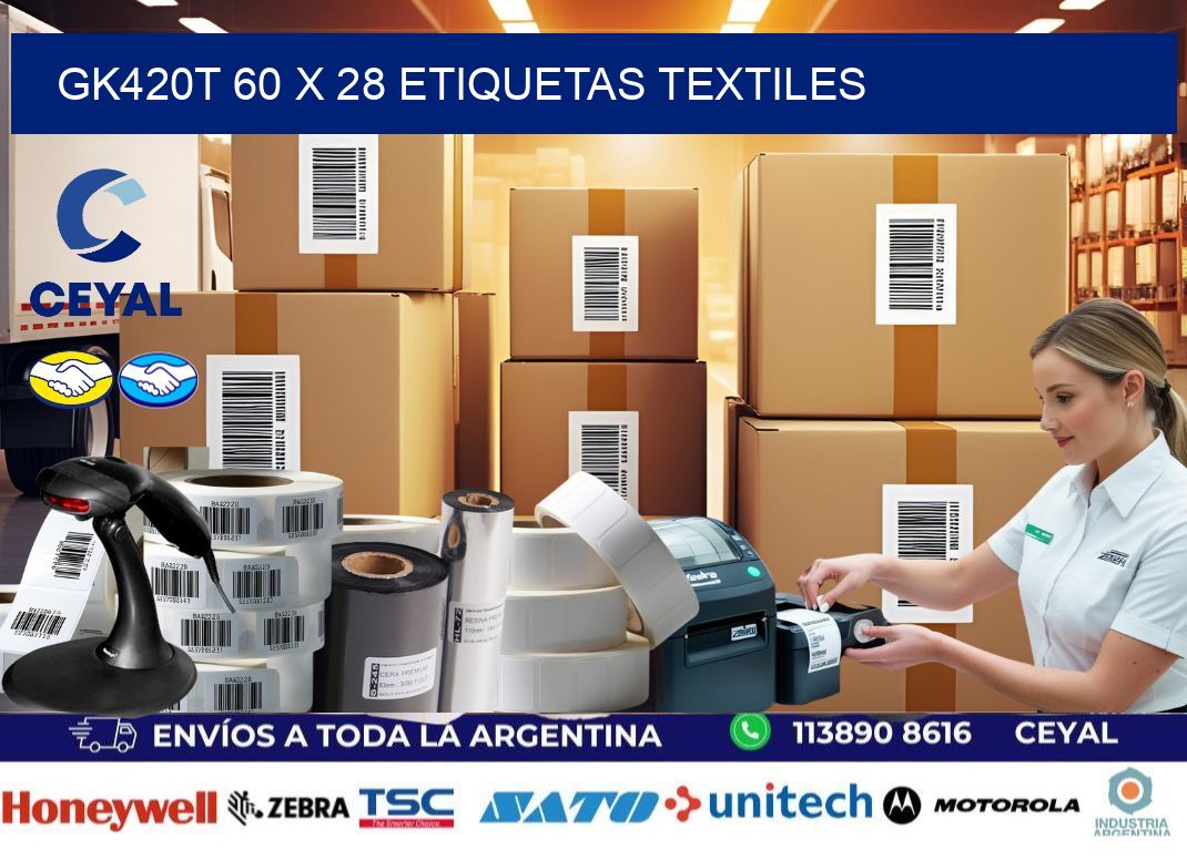 GK420T 60 x 28 ETIQUETAS TEXTILES