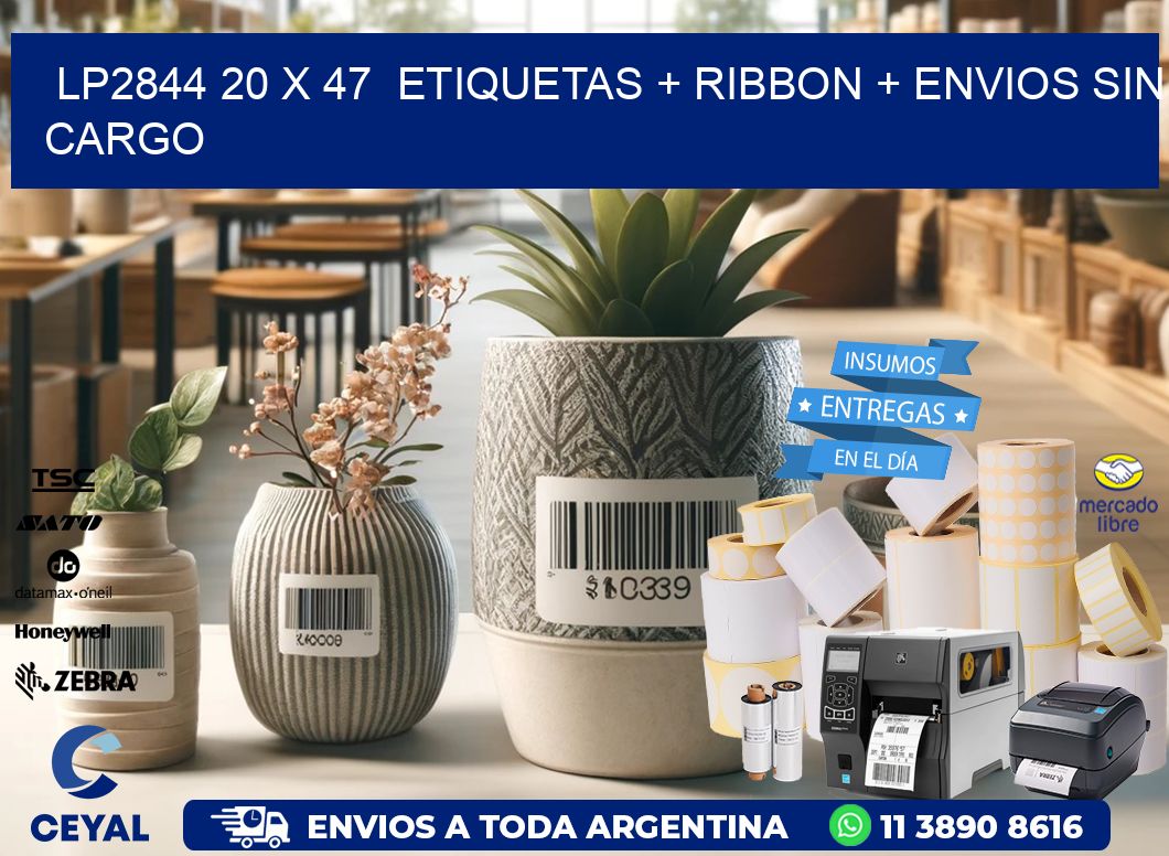 LP2844 20 x 47  etiquetas + ribbon + envios sin cargo
