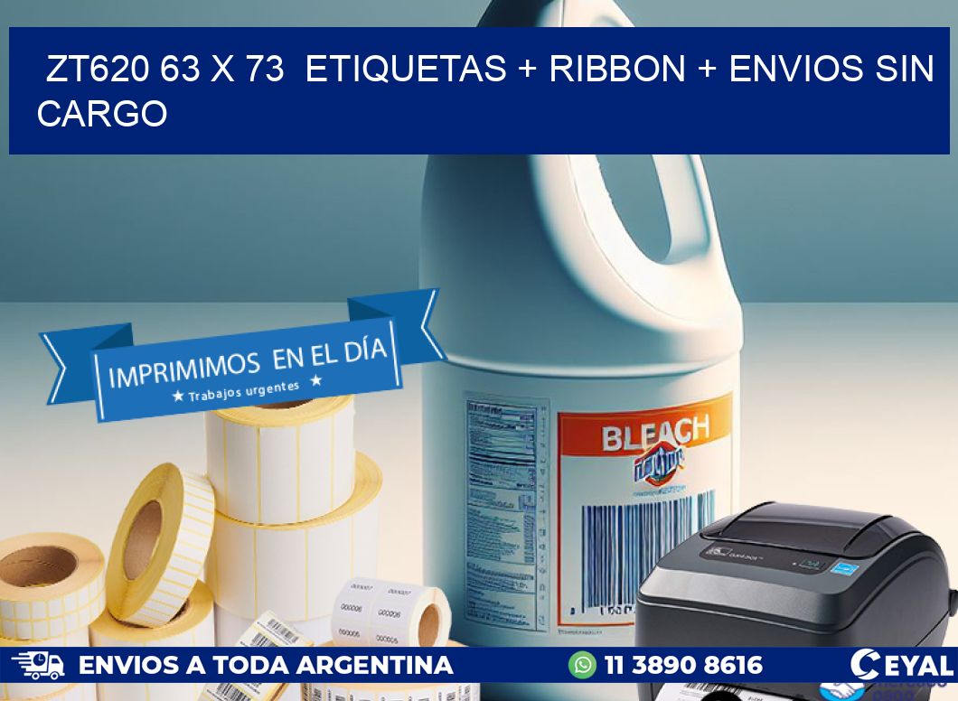 ZT620 63 x 73  etiquetas + ribbon + envios sin cargo