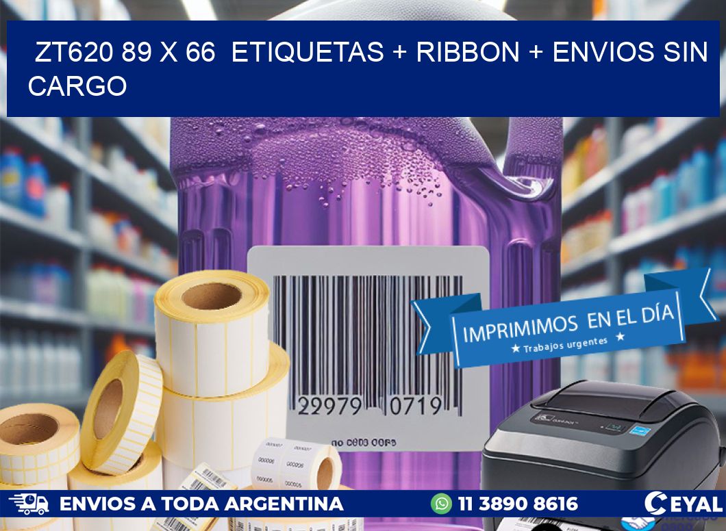 ZT620 89 x 66  etiquetas + ribbon + envios sin cargo