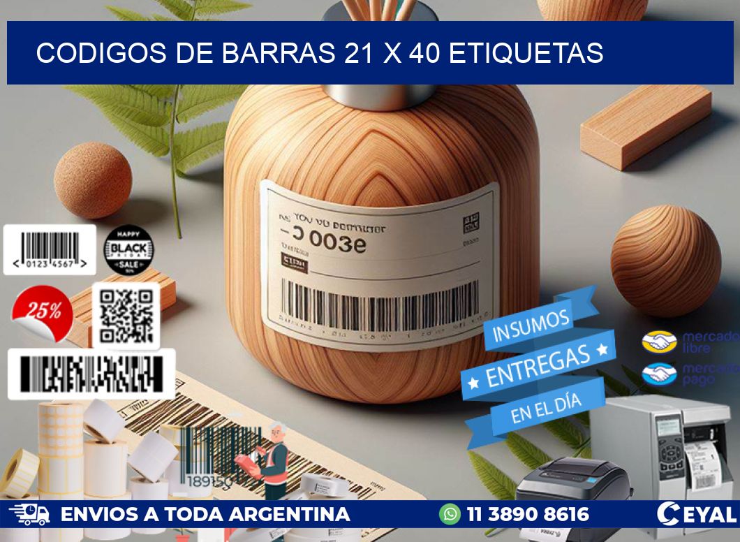 codigos de barras 21 x 40 etiquetas