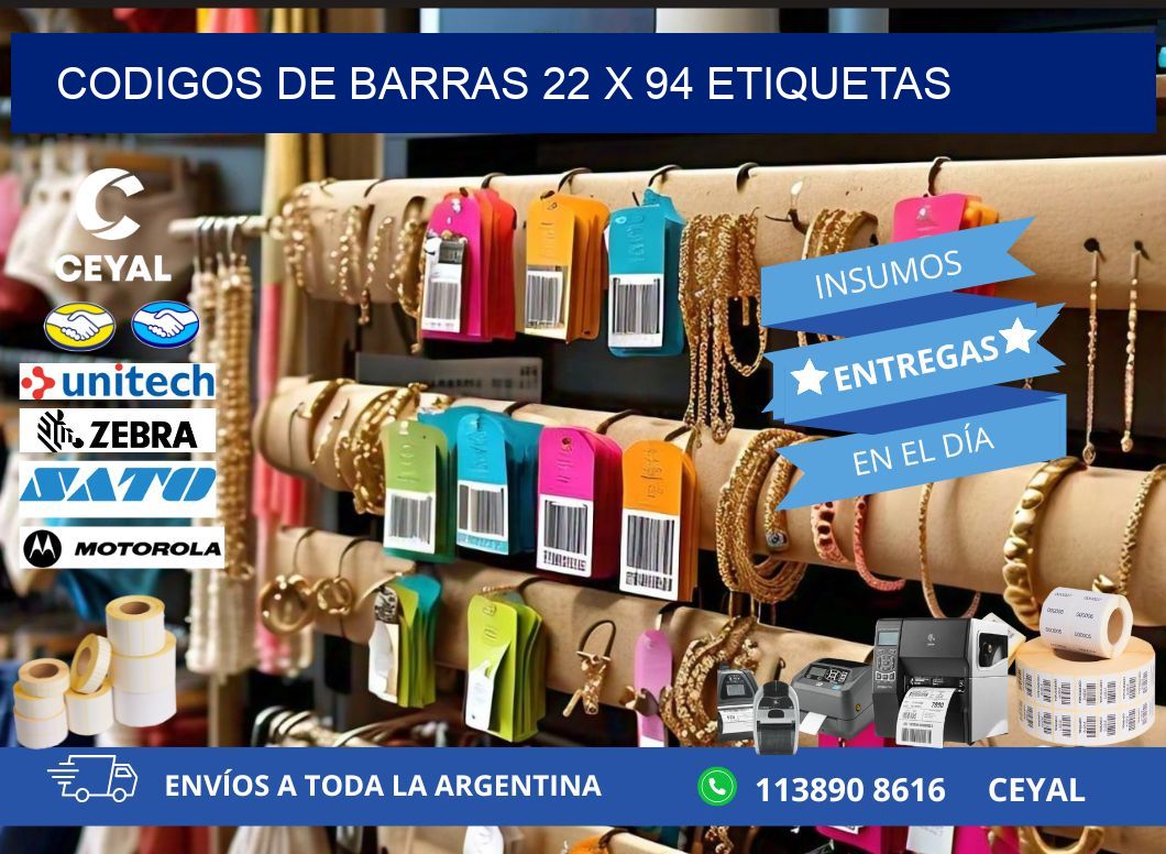 codigos de barras 22 x 94 etiquetas