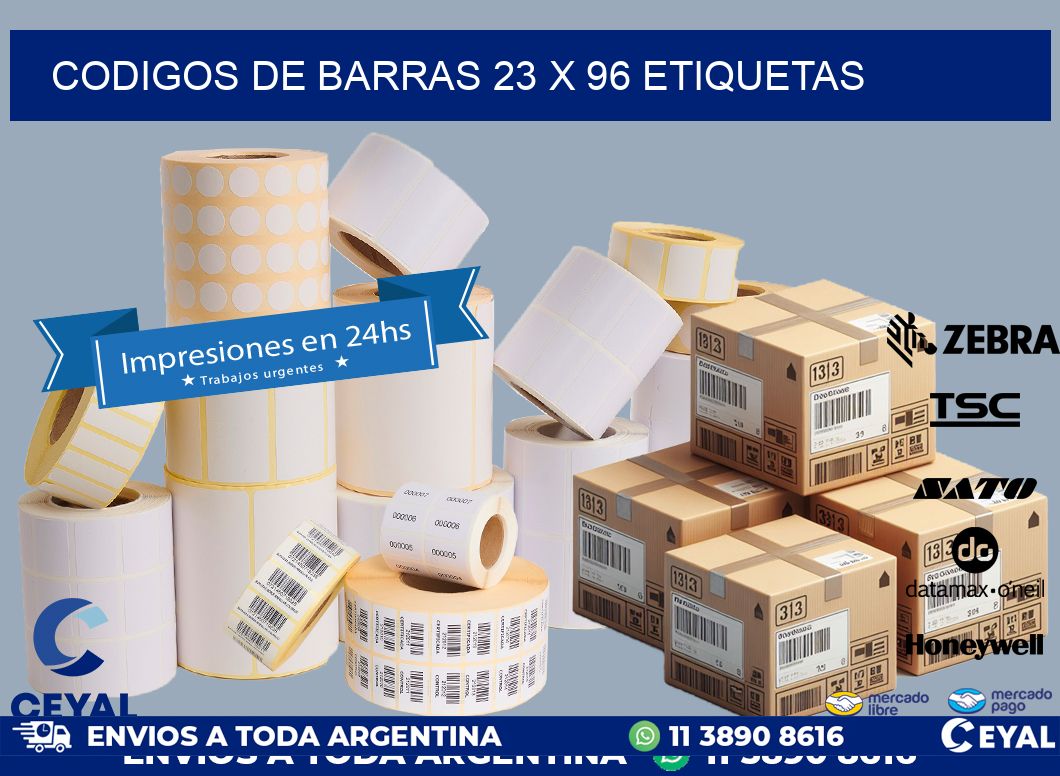 codigos de barras 23 x 96 etiquetas