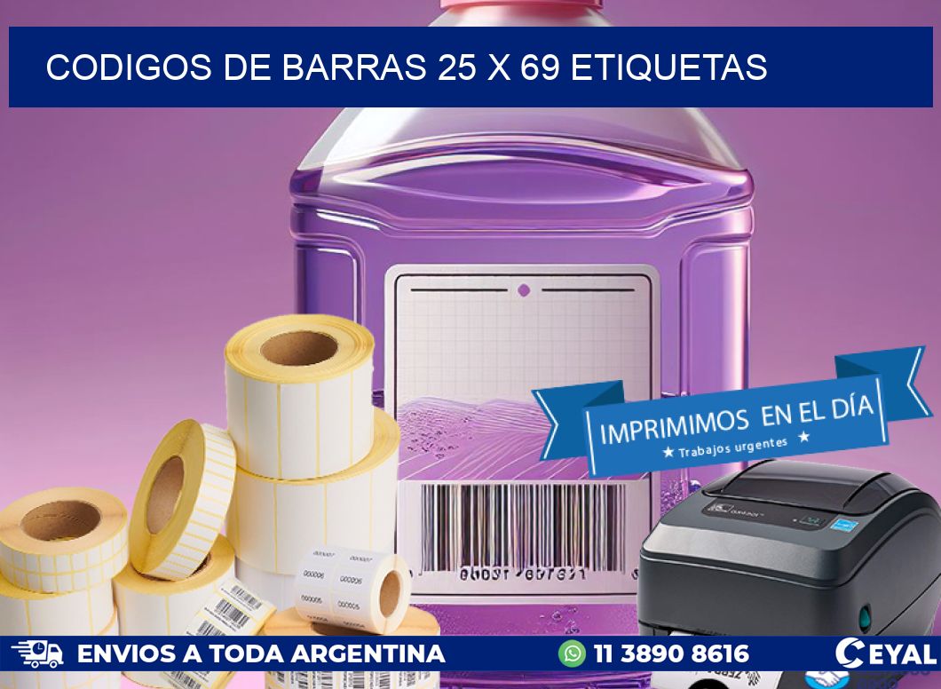 codigos de barras 25 x 69 etiquetas