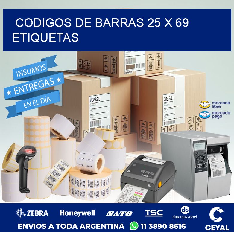 codigos de barras 25 x 69 etiquetas