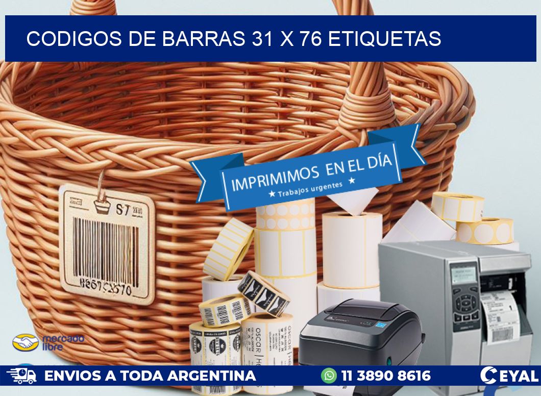 codigos de barras 31 x 76 etiquetas