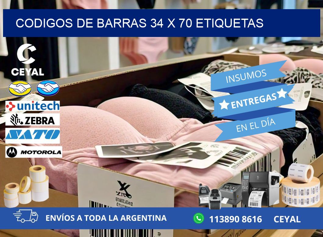 codigos de barras 34 x 70 etiquetas