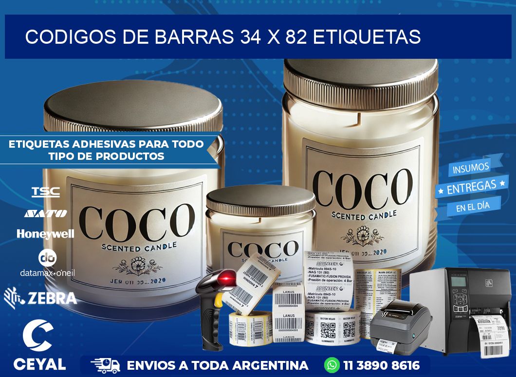 codigos de barras 34 x 82 etiquetas