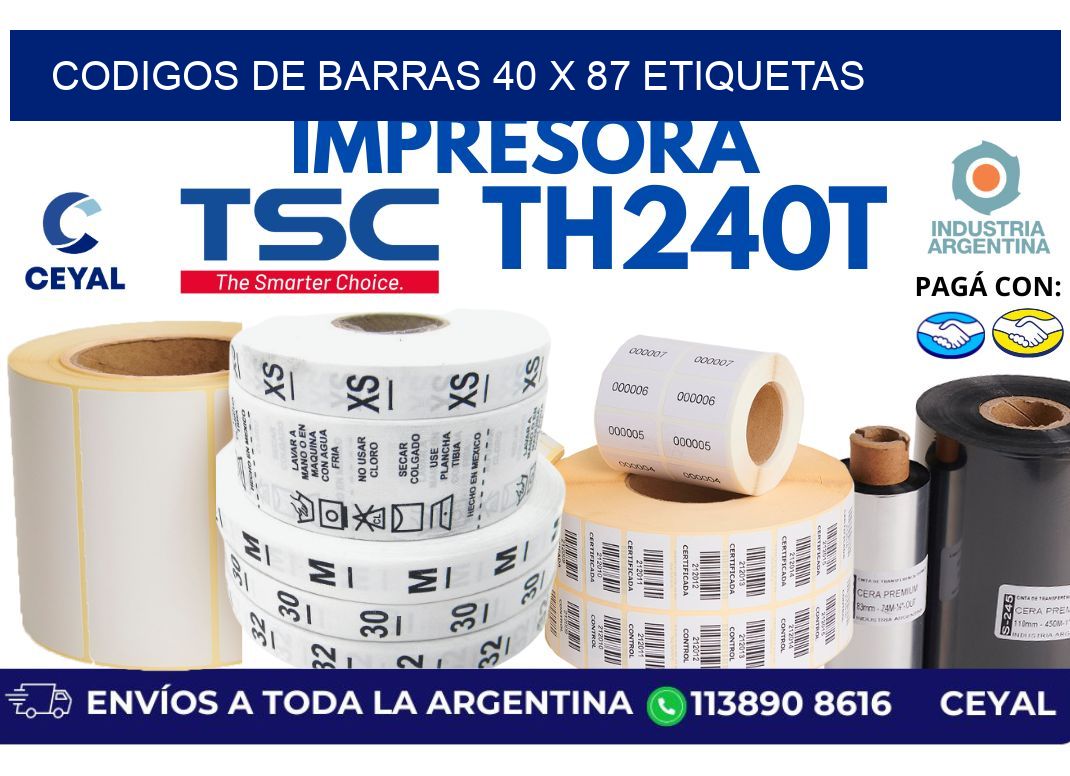 codigos de barras 40 x 87 etiquetas