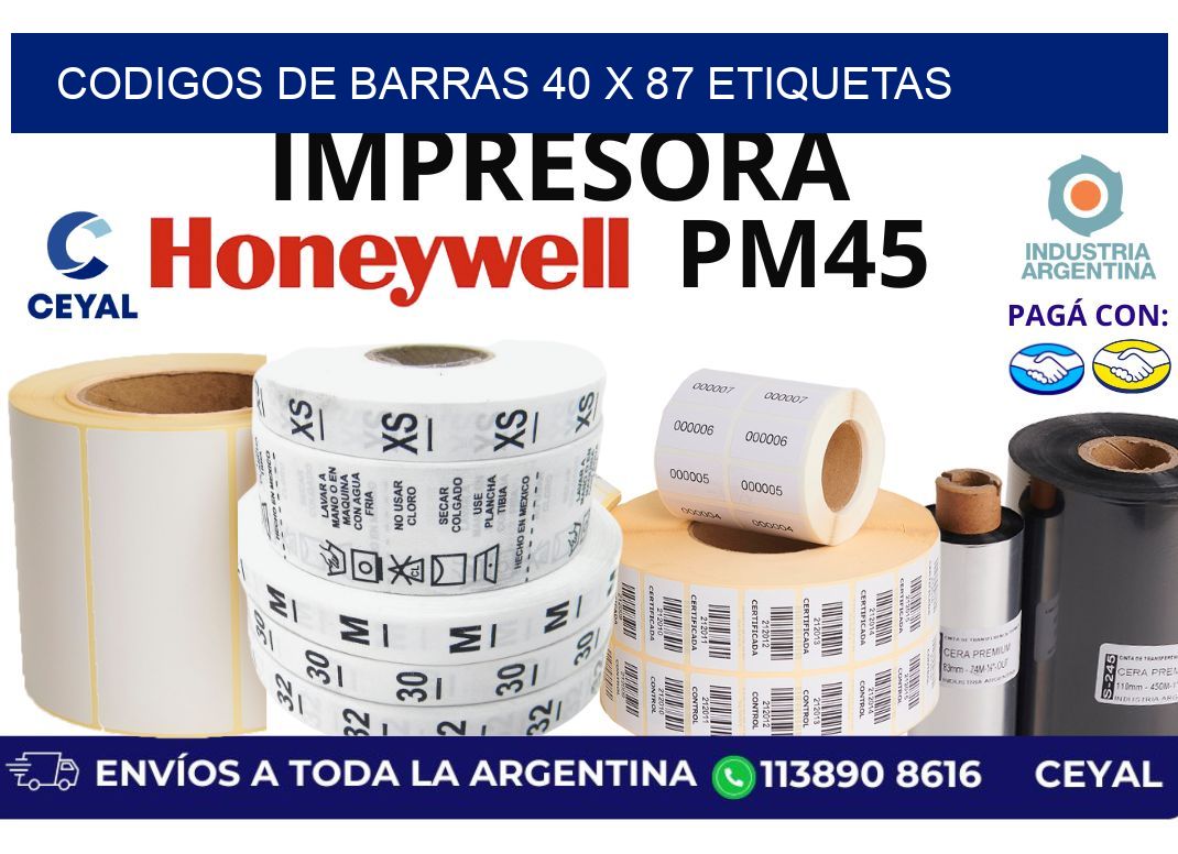 codigos de barras 40 x 87 etiquetas