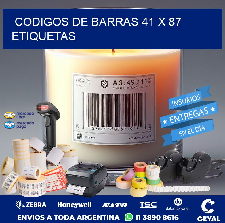 codigos de barras 41 x 87 etiquetas