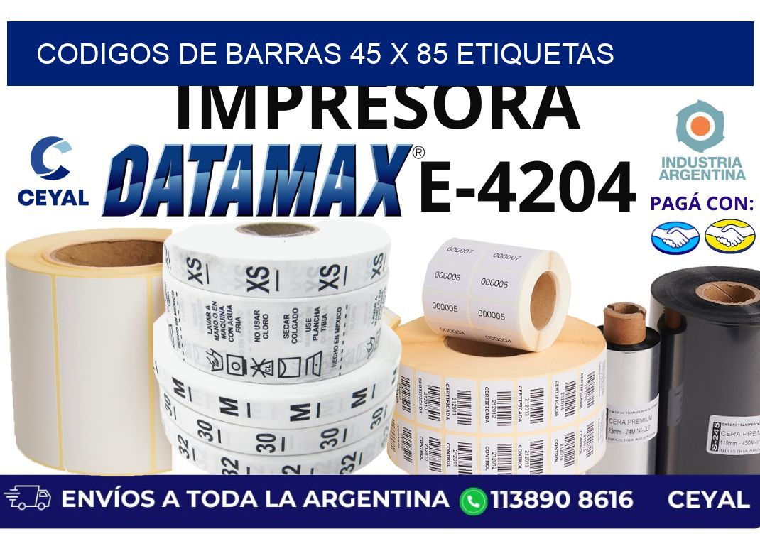 codigos de barras 45 x 85 etiquetas