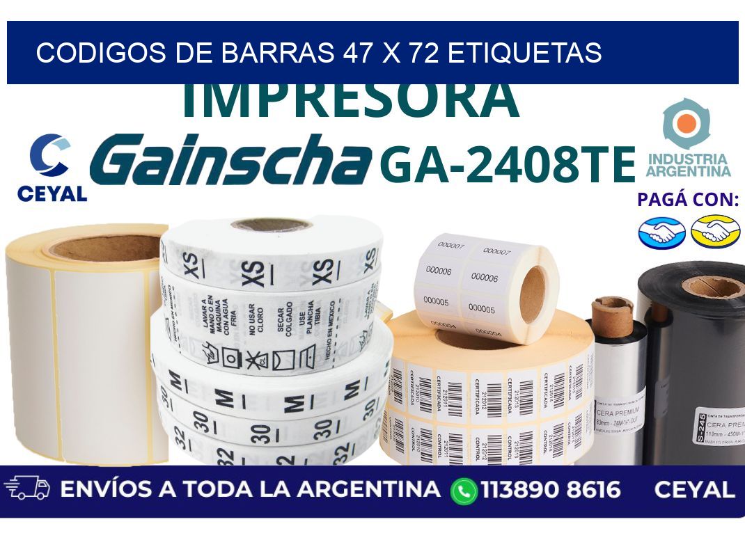 codigos de barras 47 x 72 etiquetas