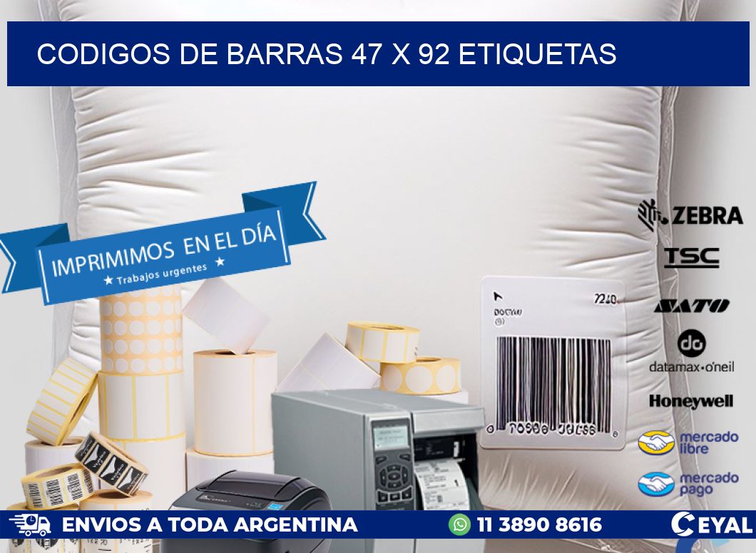codigos de barras 47 x 92 etiquetas