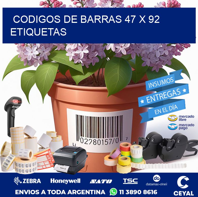 codigos de barras 47 x 92 etiquetas