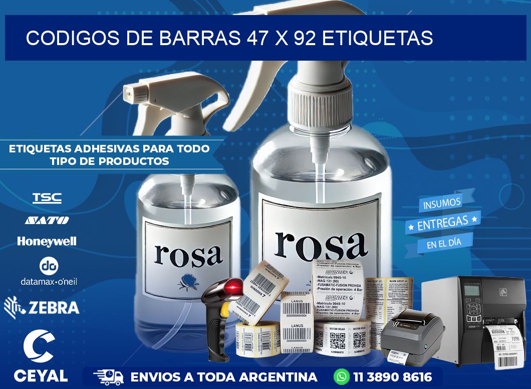 codigos de barras 47 x 92 etiquetas