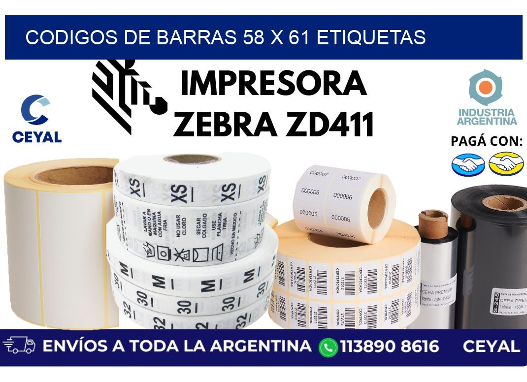 codigos de barras 58 x 61 etiquetas