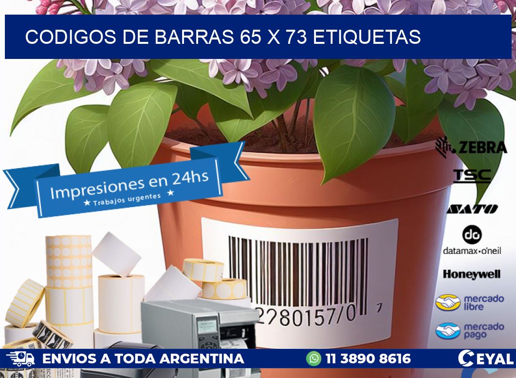 codigos de barras 65 x 73 etiquetas