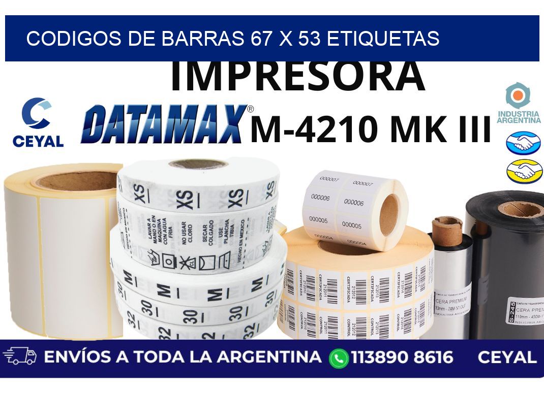 codigos de barras 67 x 53 etiquetas