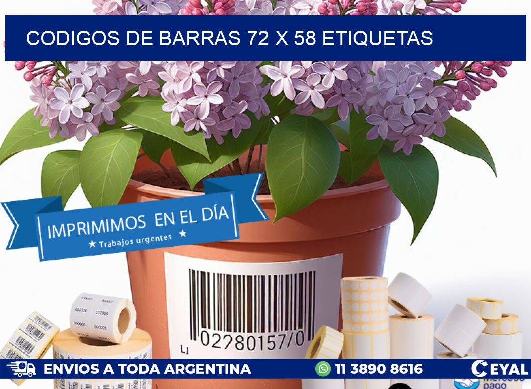codigos de barras 72 x 58 etiquetas