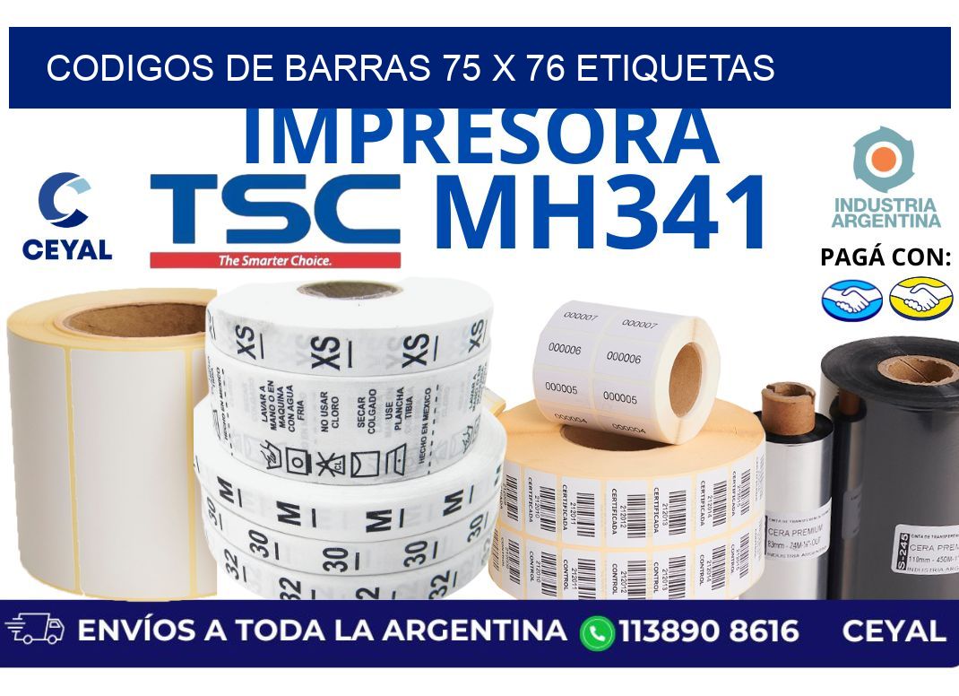 codigos de barras 75 x 76 etiquetas