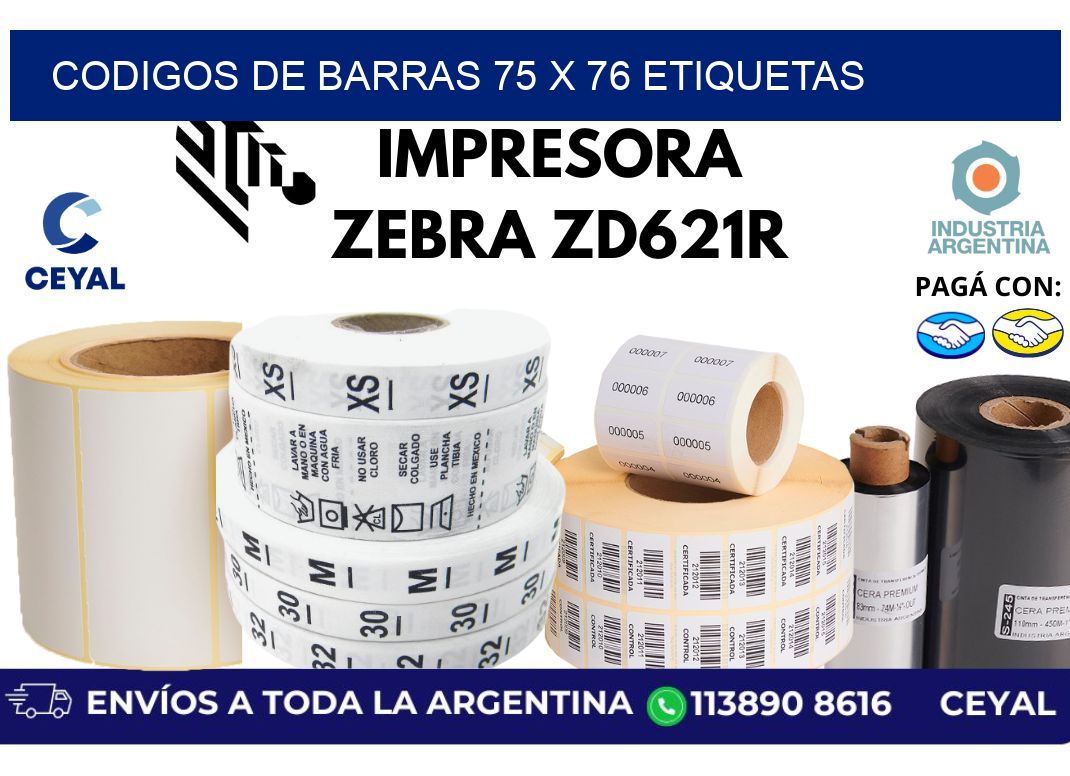 codigos de barras 75 x 76 etiquetas