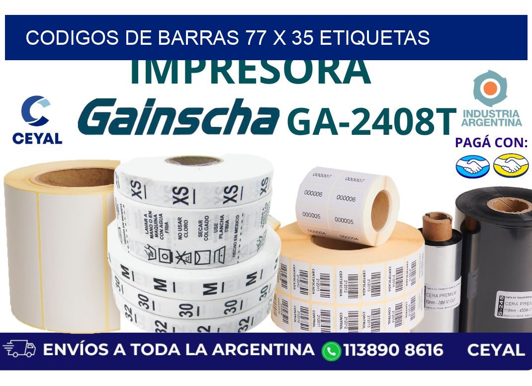 codigos de barras 77 x 35 etiquetas