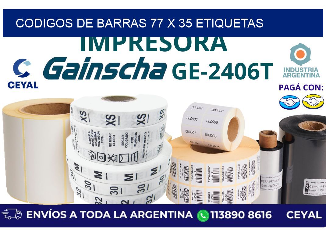 codigos de barras 77 x 35 etiquetas
