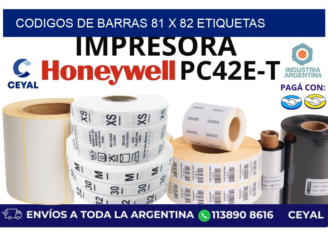 codigos de barras 81 x 82 etiquetas