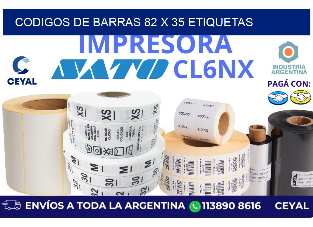 codigos de barras 82 x 35 etiquetas