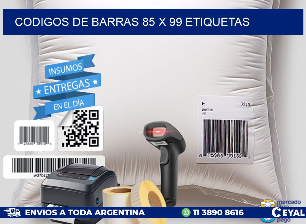 codigos de barras 85 x 99 etiquetas