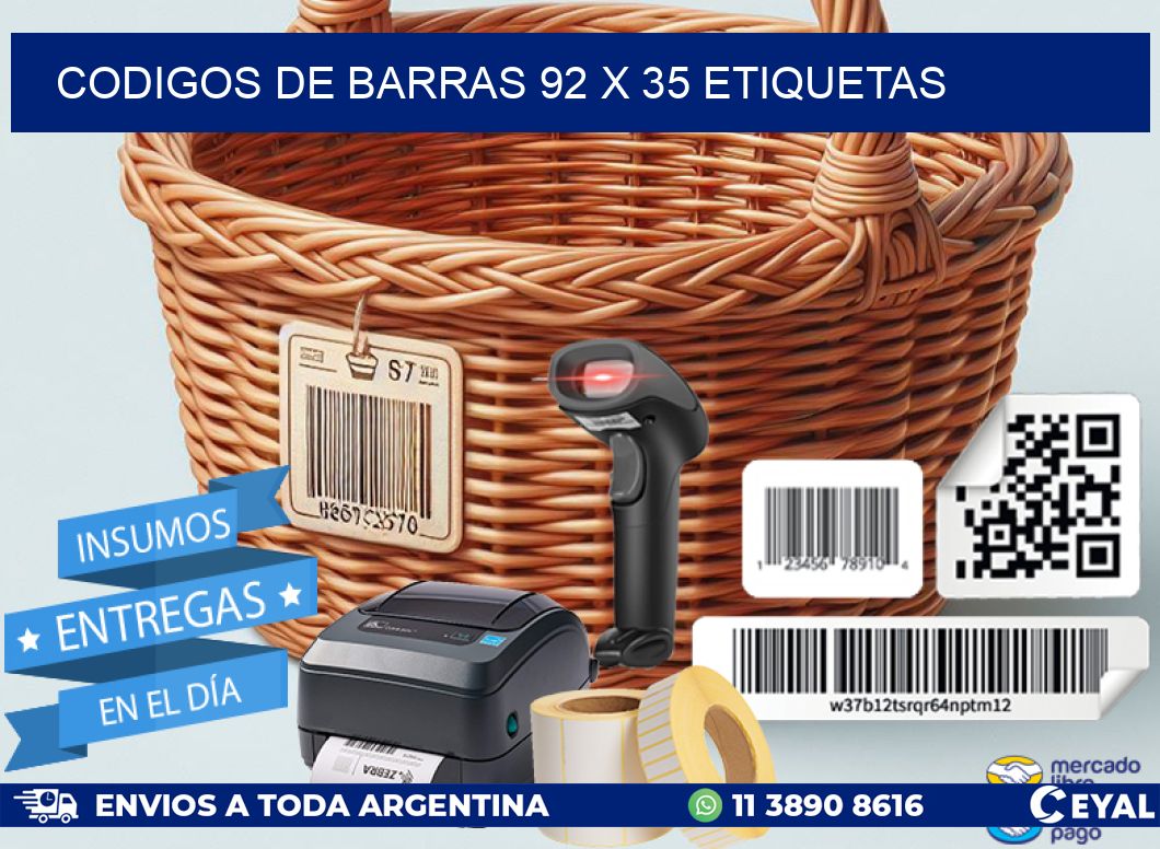 codigos de barras 92 x 35 etiquetas