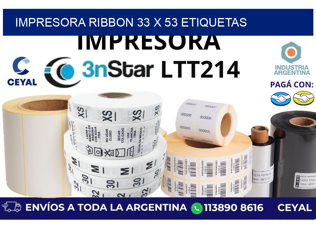 impresora ribbon 33 x 53 etiquetas