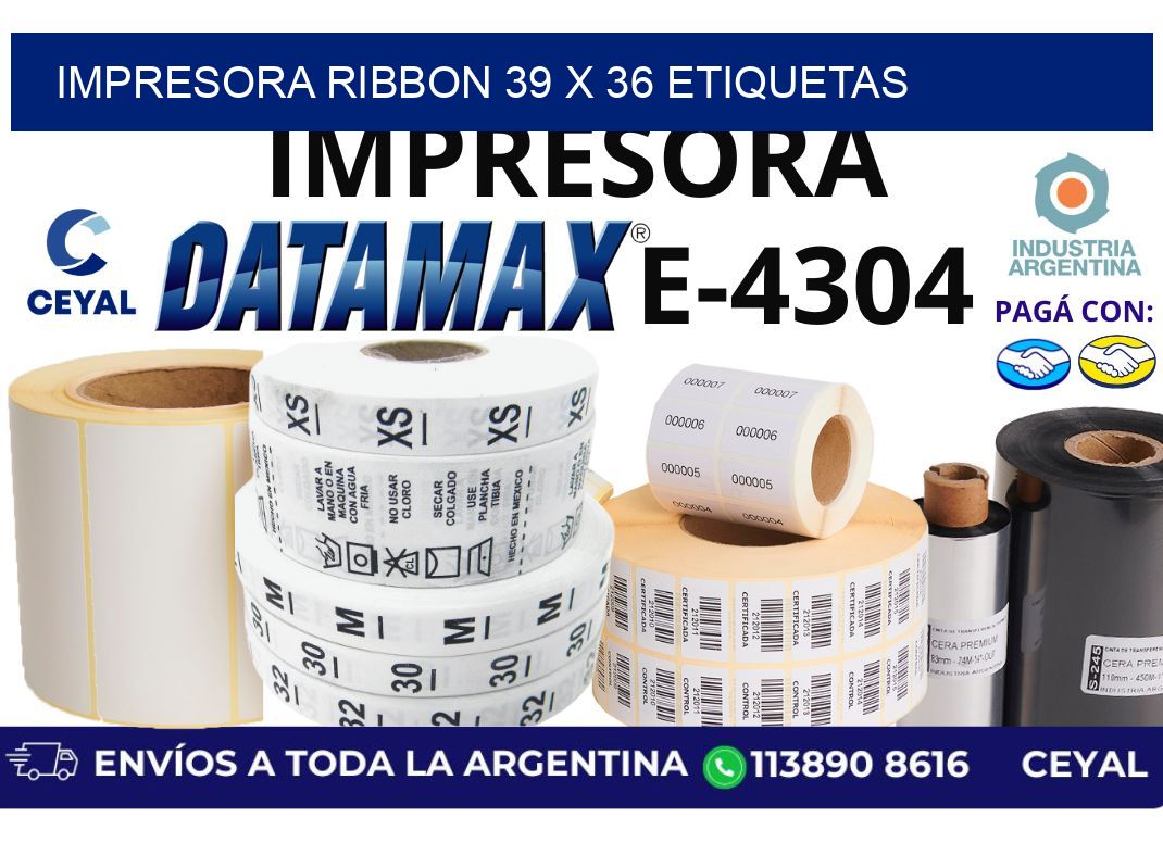 impresora ribbon 39 x 36 etiquetas