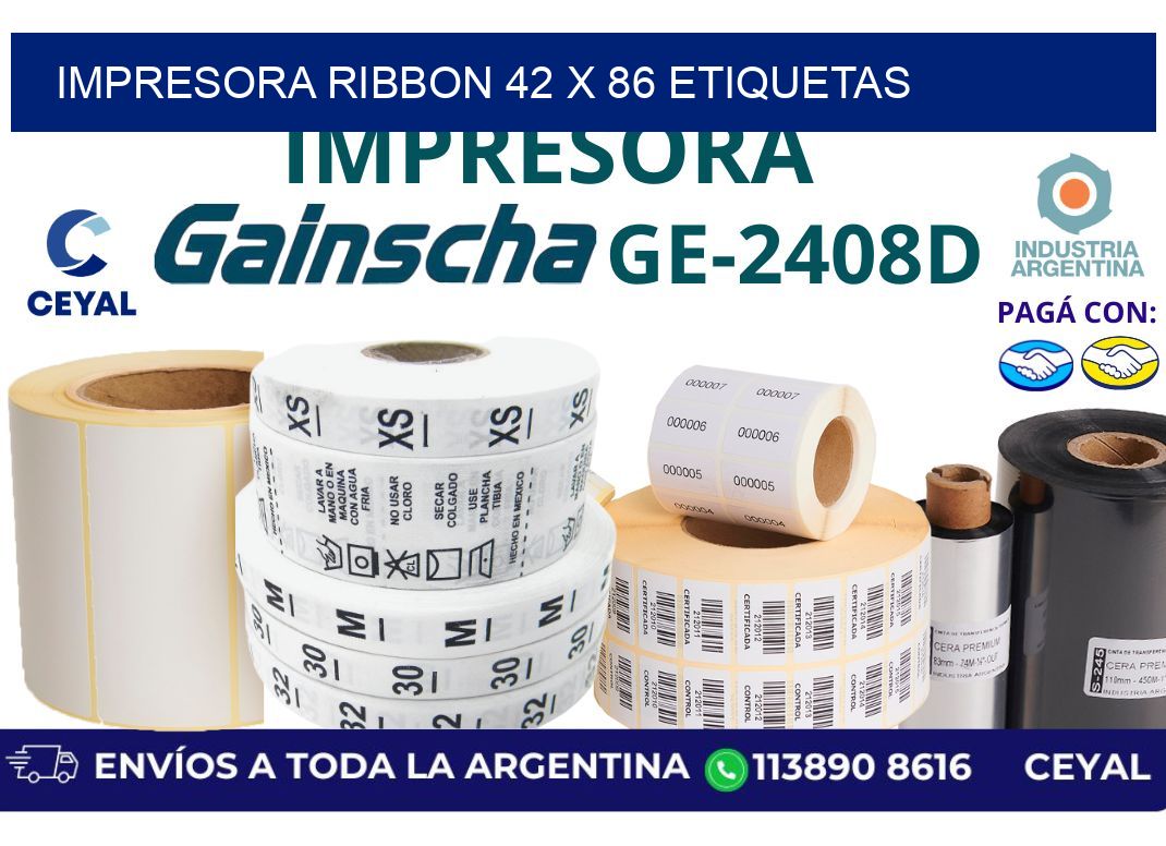 impresora ribbon 42 x 86 etiquetas