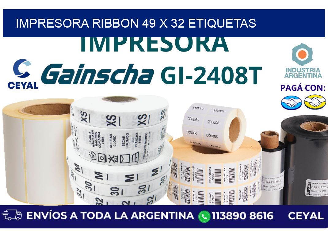 impresora ribbon 49 x 32 etiquetas