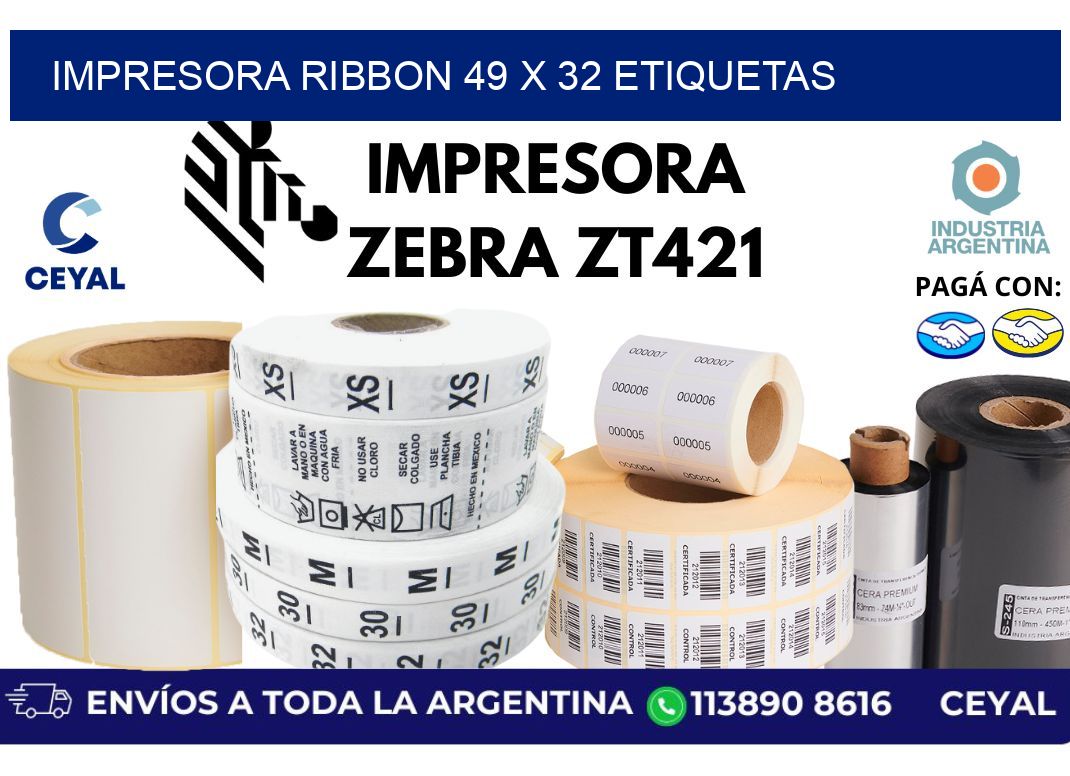 impresora ribbon 49 x 32 etiquetas