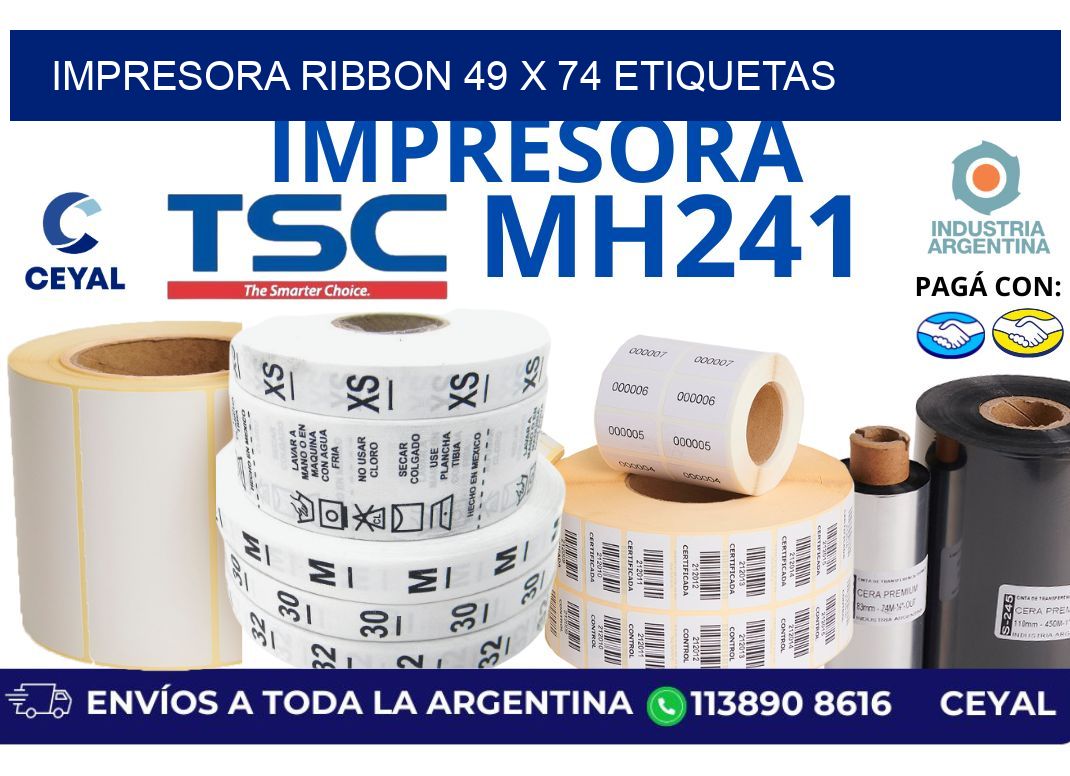 impresora ribbon 49 x 74 etiquetas
