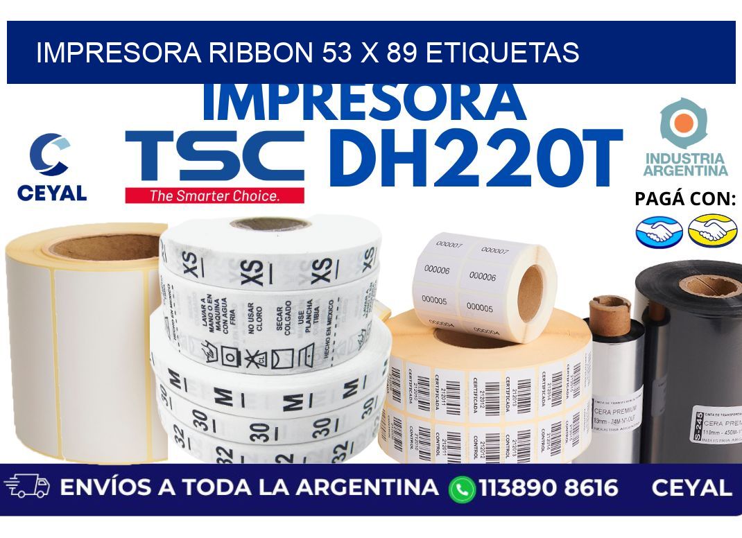 impresora ribbon 53 x 89 etiquetas
