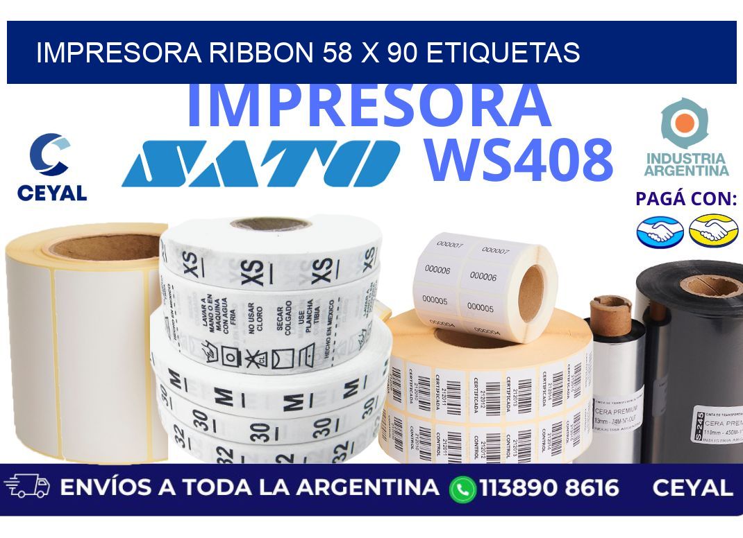 impresora ribbon 58 x 90 etiquetas