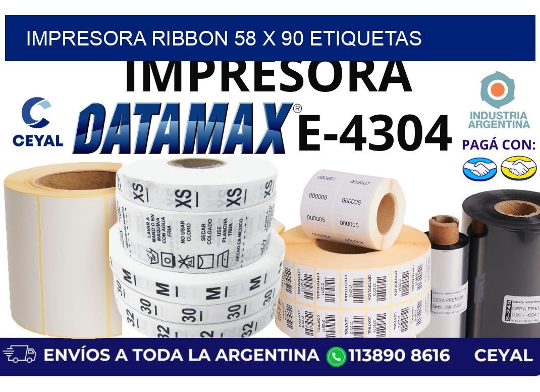 impresora ribbon 58 x 90 etiquetas