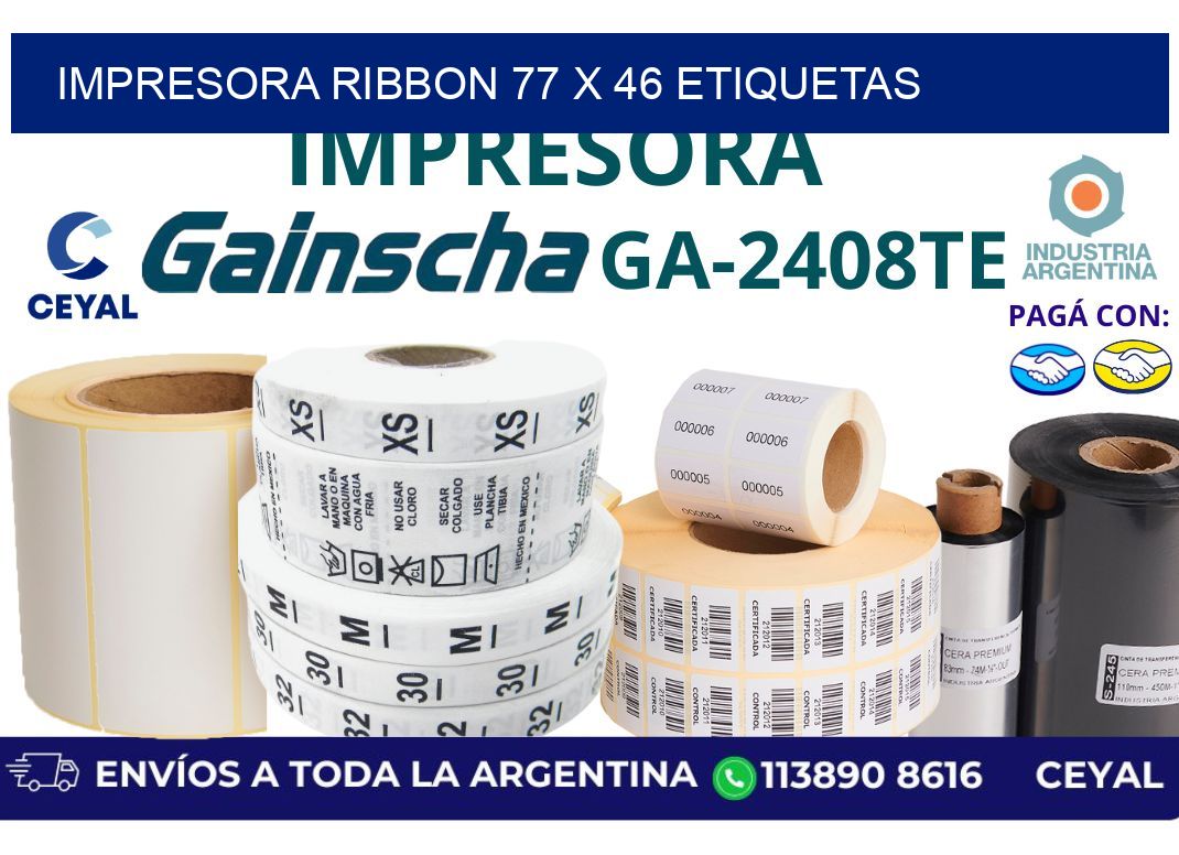 impresora ribbon 77 x 46 etiquetas