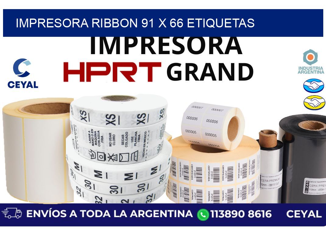 impresora ribbon 91 x 66 etiquetas